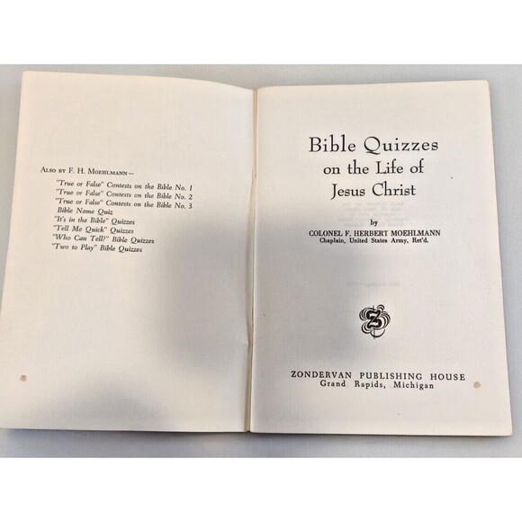 VTG Bible Quizzes on the Life of Jesus Christ ~ Zondervan Booklet Size 1958 - Picture 3 of 9
